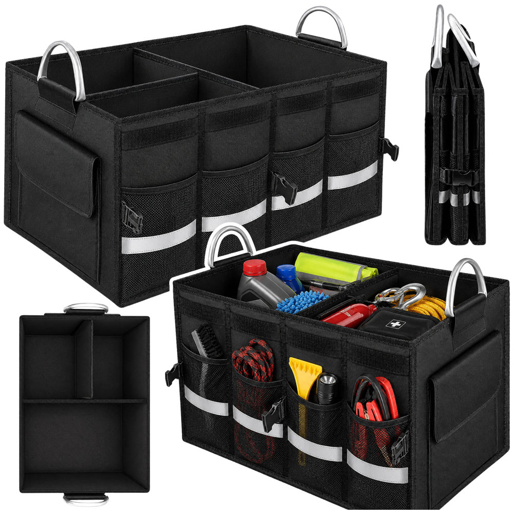 Veliki sklopivi organizator za prtljažnik 50L - crni