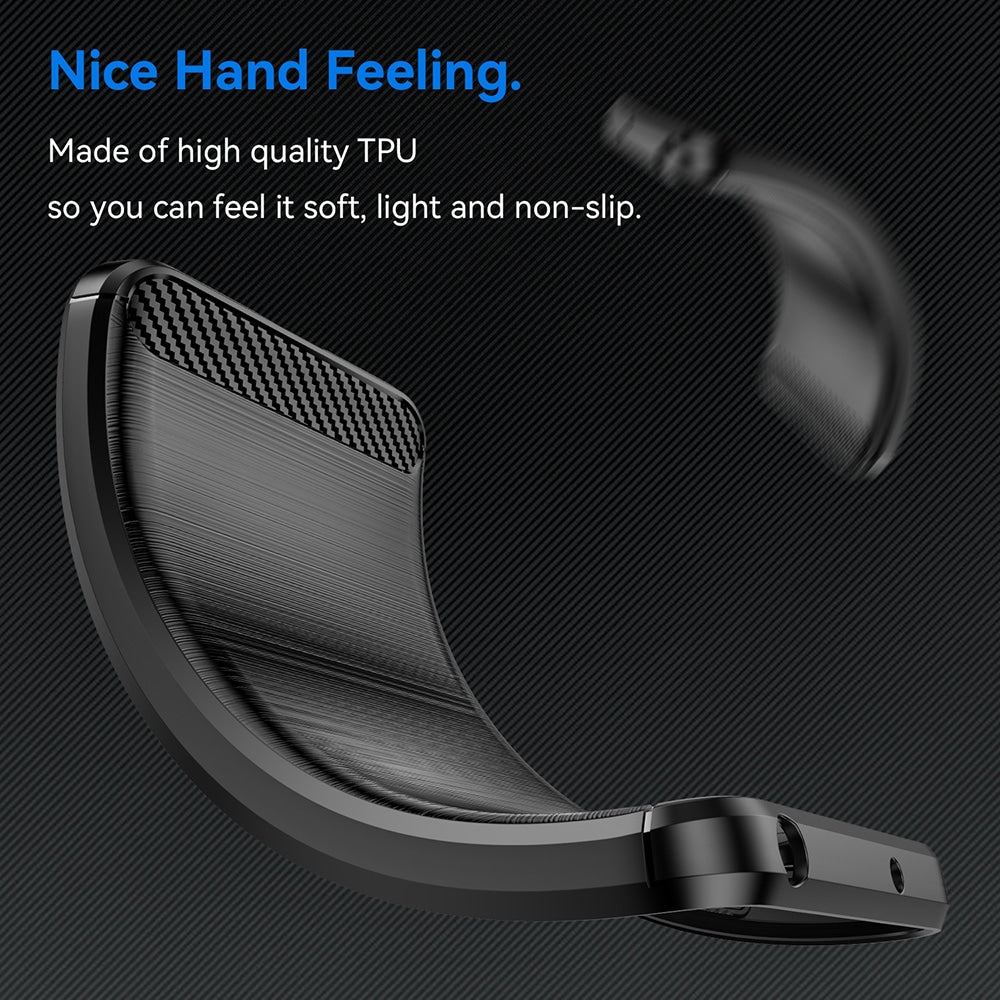 Techsuit Carbon Silicone maska za Motorola Moto E13 – crna