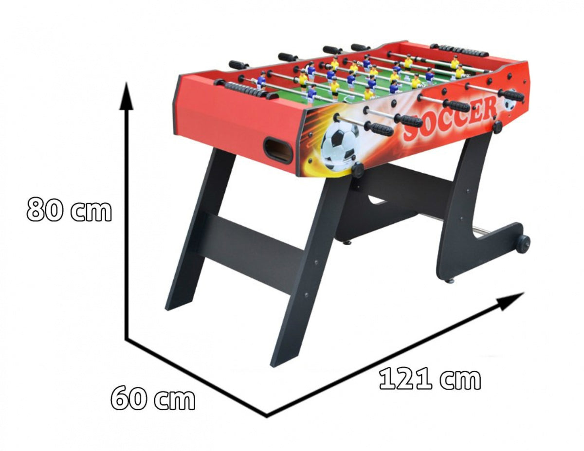 Football table 121x61x81 Folding Red