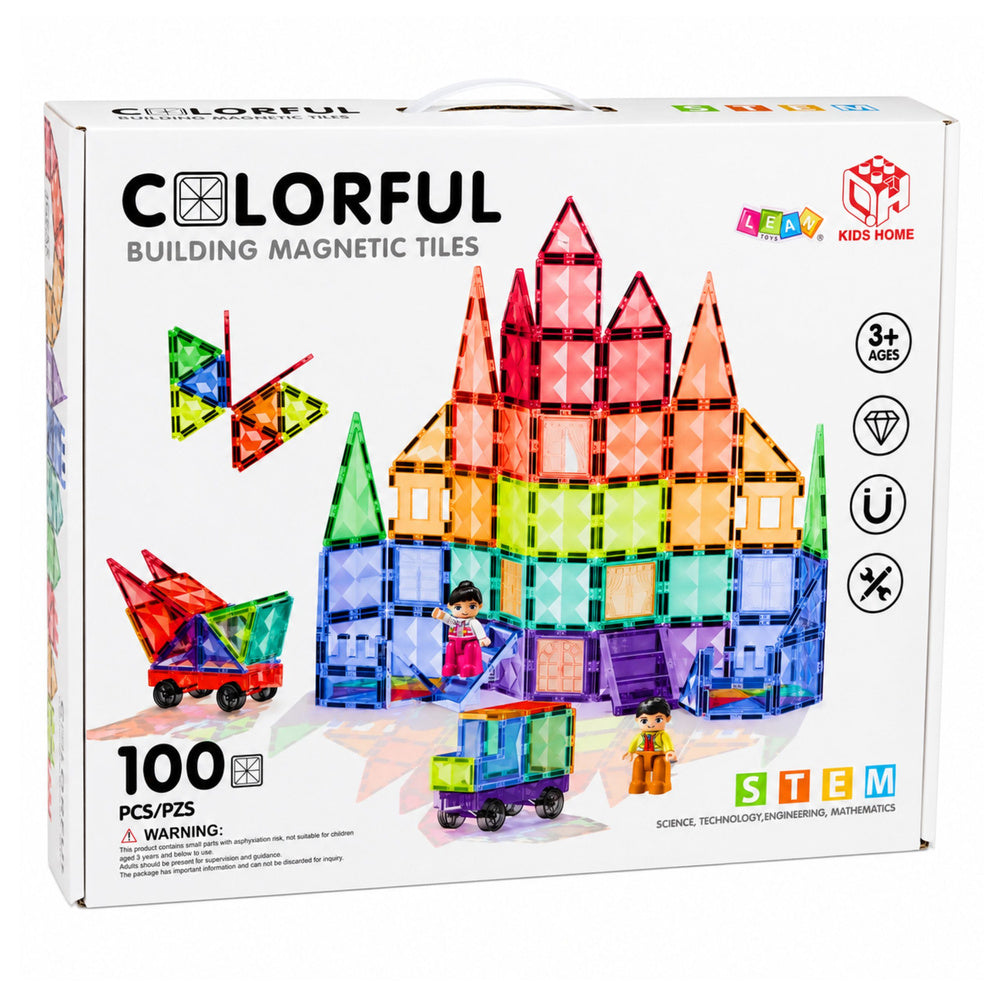 Magnetic Construction Blocks 3D Panels Creative STEM Colorful 100 pcs.