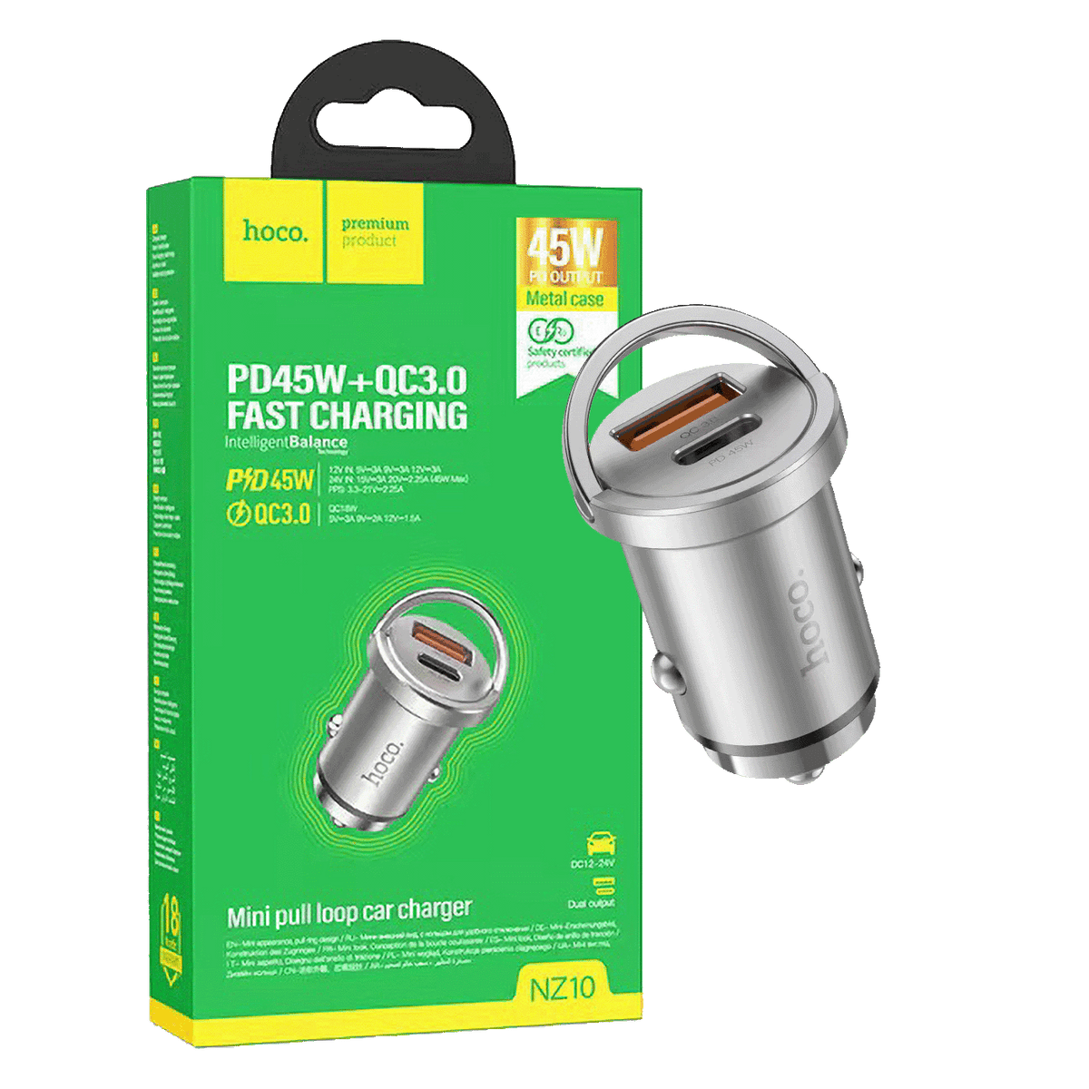 hoco. Auto punjač, brzi, PD45W+QC3.0 - NZ10 Handy