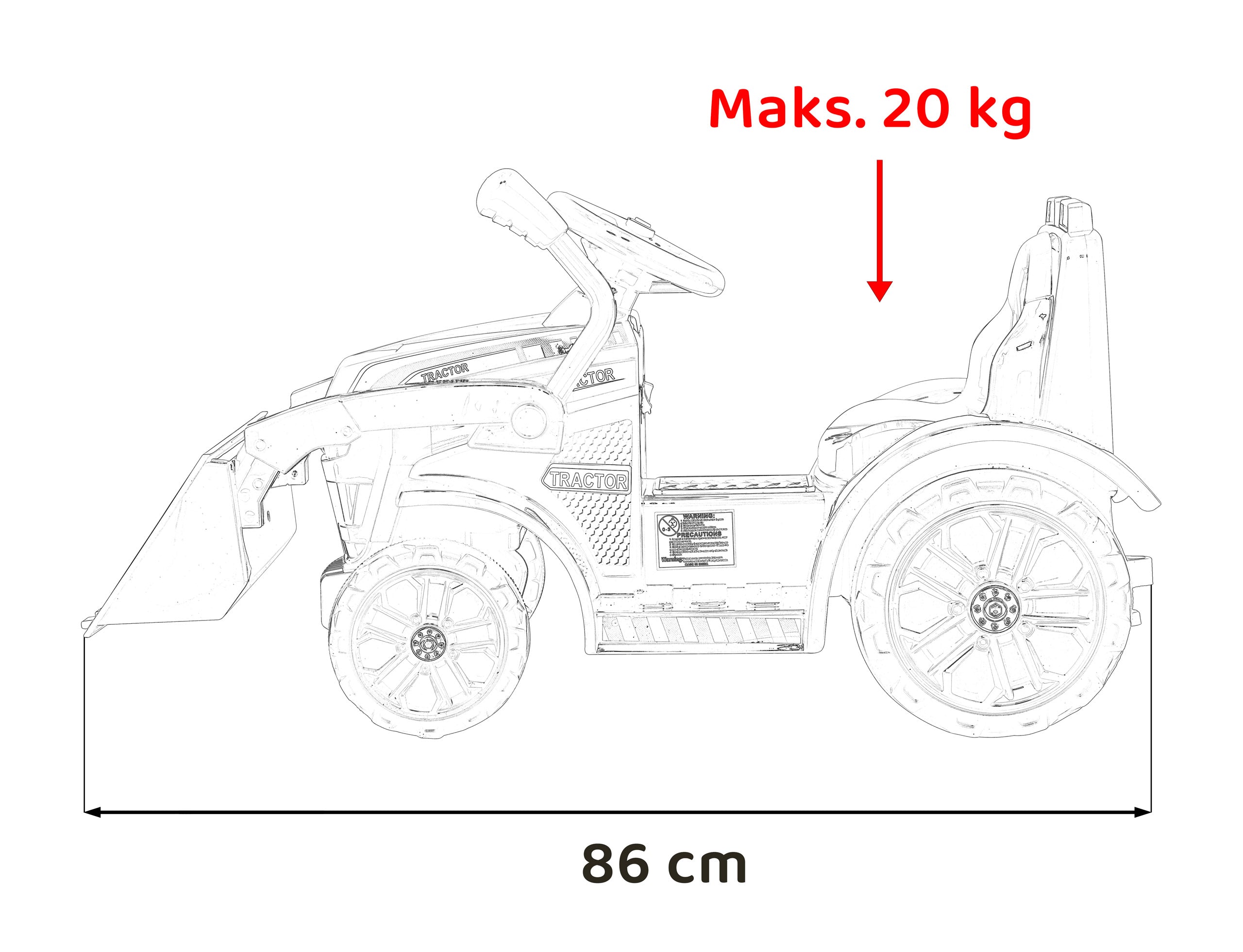 Traktor na akumulator G320 - crveni