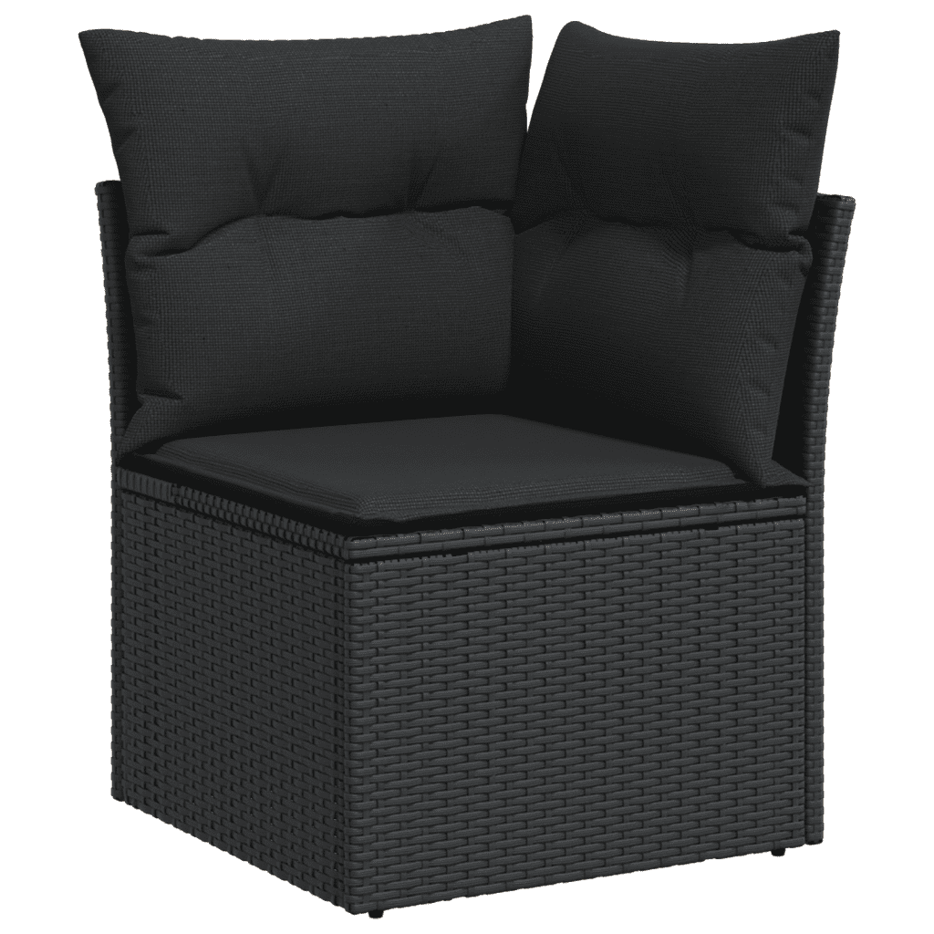 8-dijelni set vrtnih sofa od poliratana s jastucima crni Crna 62 x 62 x 69 cm