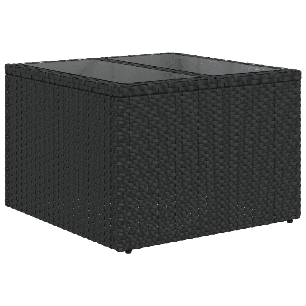 6-dijelni set vrtnih sofa s jastucima crni od poliratana Crna 65.5 x 62 x 69 cm