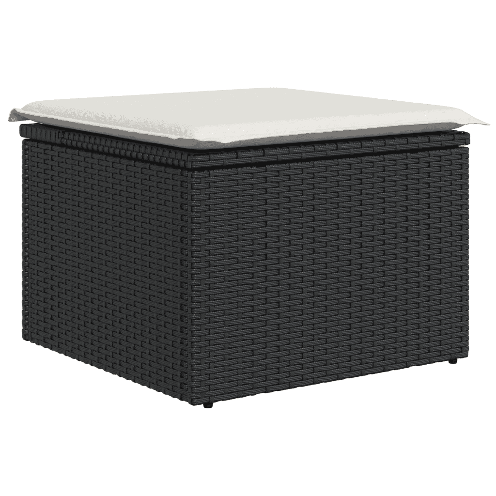 6-dijelni set vrtnih sofa s jastucima crni od poliratana Crna 234 x 117 x 69 cm
