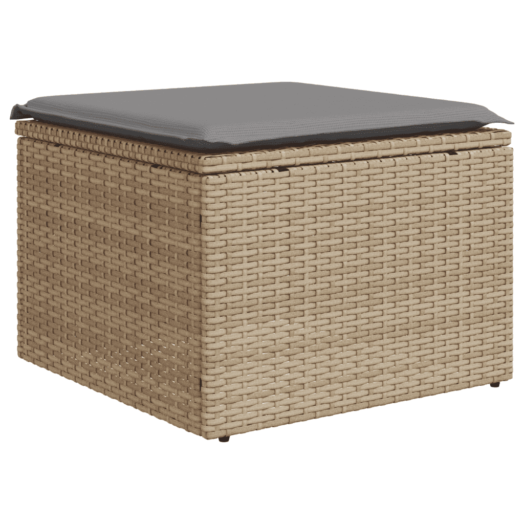 7-dijelni set vrtnih sofa od poliratana s jastucima bež Beige and grey