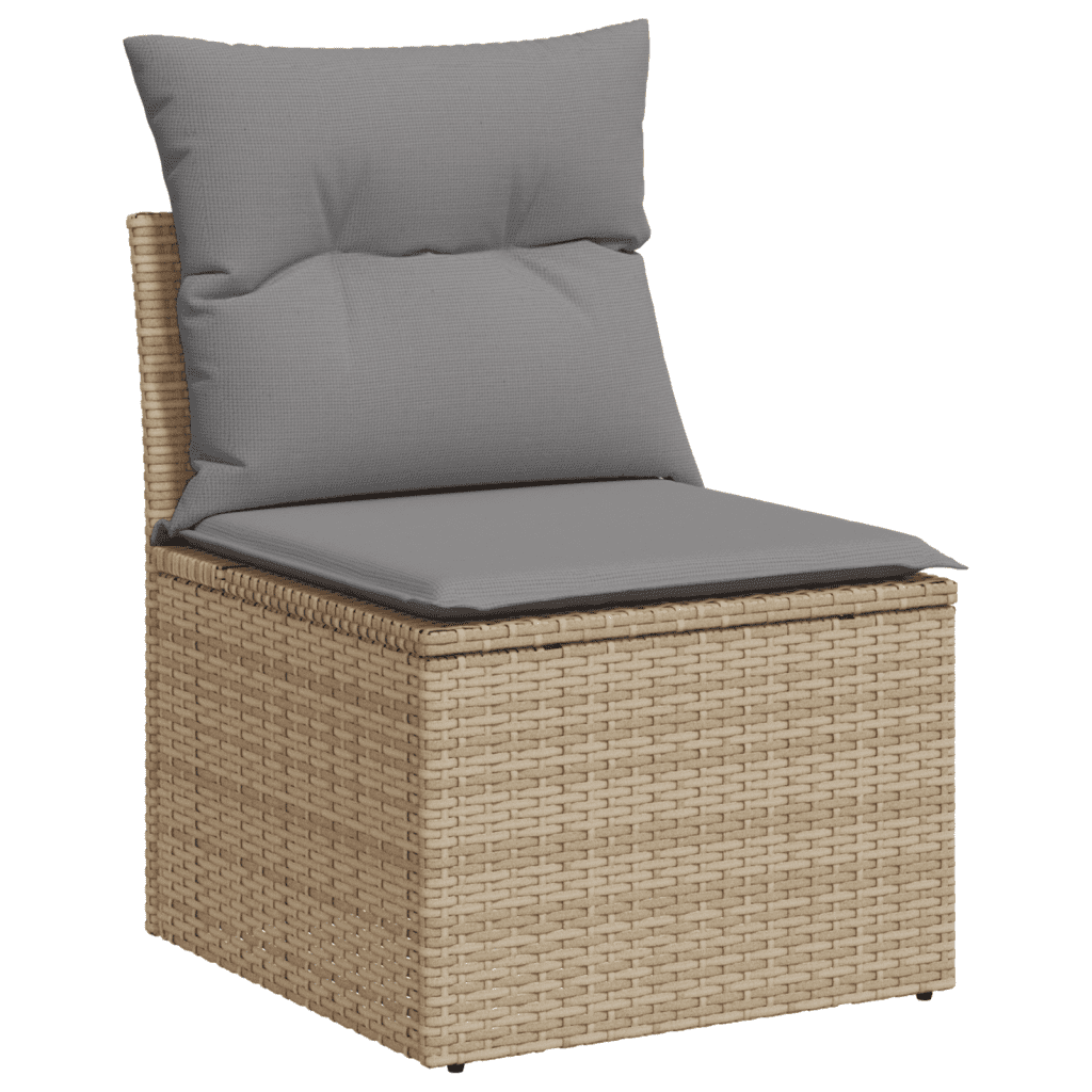 6-dijelni set vrtnih sofa s jastucima bež od poliratana 62 x 62 x 69 cm