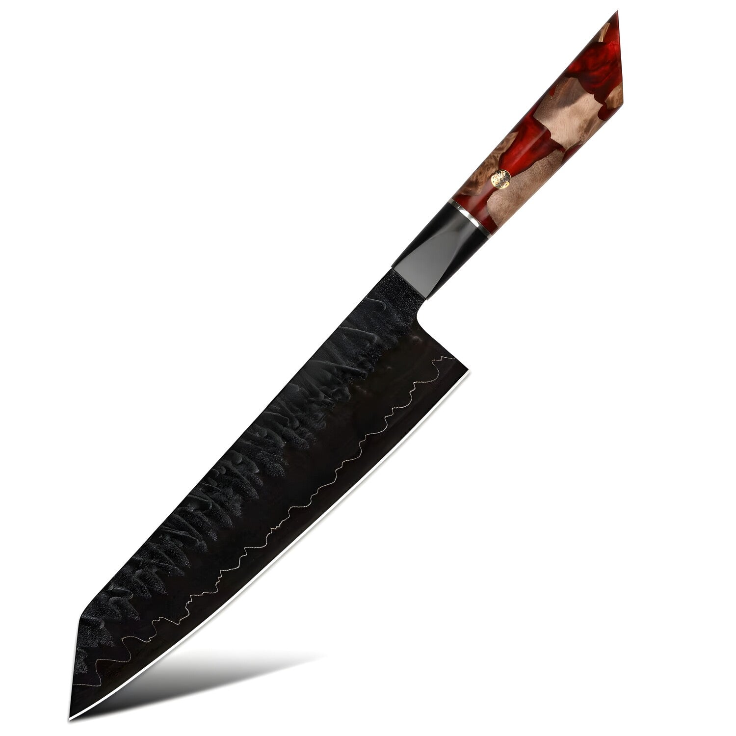 Damaskovski kuhinjski nož EN-37394 - Kiritsuke / Crvena / Smeđa KP37394