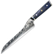 Damaskasti kuhinjski nož YU-37415 - Kruh / Plava KP37415
