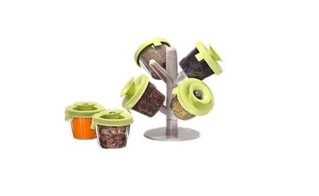 Pop up Spice Rack, stalak za začine sa vakuumskim poklopcima (pogledajte video)