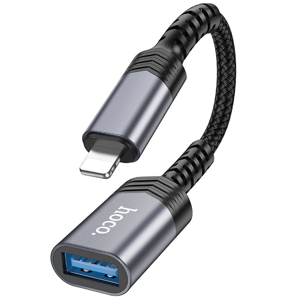 Hoco UA24 Lightning na USB A adapter crne boje