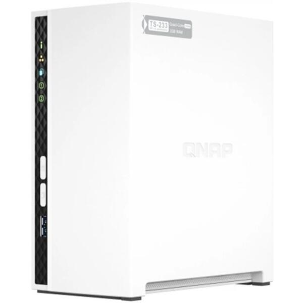 QNAP TS-233 NAS poslužitelj i poslužitelj za pohranjivanje Mini Tower Ethernet LAN veza Bijelo Cortex-A55
