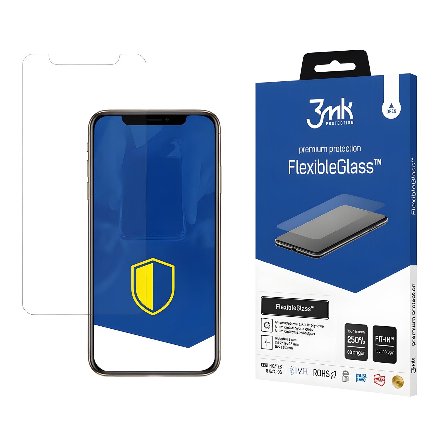 Zaštitno hibridno staklo 3mk FlexibleGlass za Apple iPhone XS Max/iPhone 11 Pro Max - Prozirna KP20818