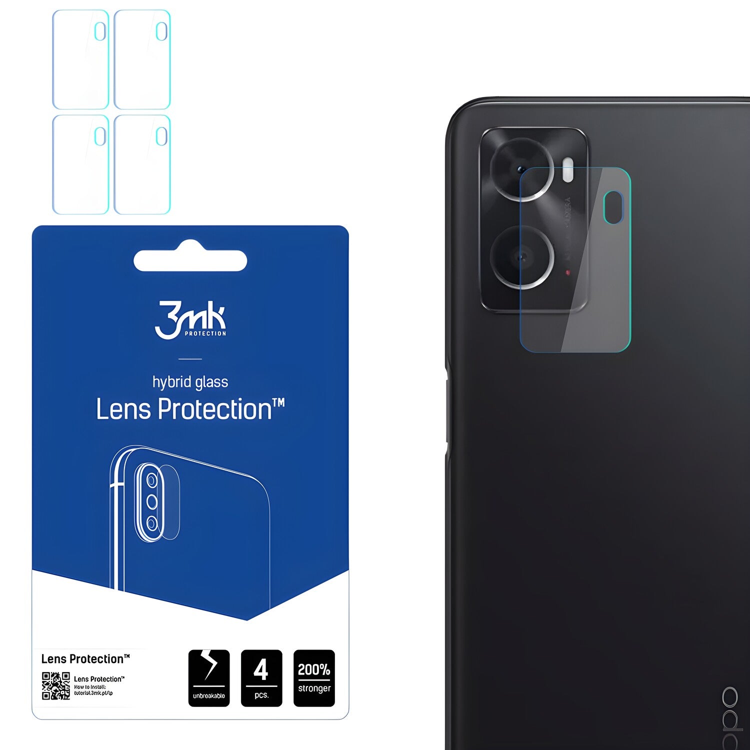 4x Staklo za kameru 3mk za Oppo A76/A96/A36 - Prozirna KP20524