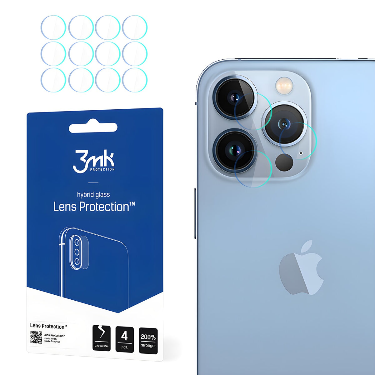 4x Staklo za kameru 3mk za Apple iPhone 13 Pro Max - Prozirna KP20545