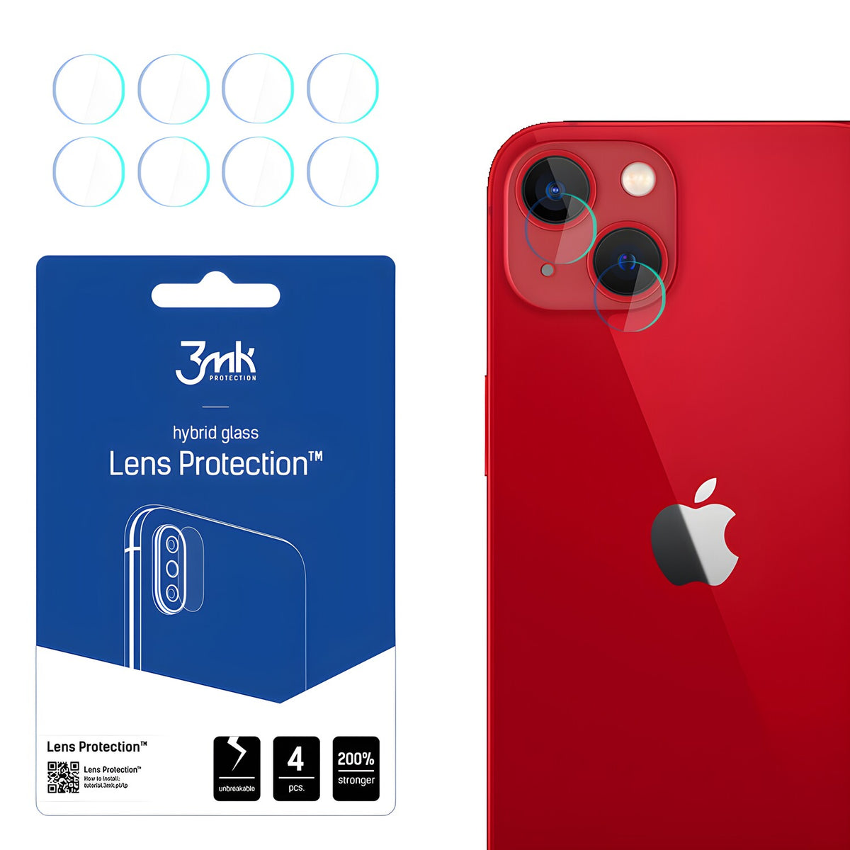 4x Staklo za kameru 3mk za Apple iPhone 13 Mini - Prozirna KP20546