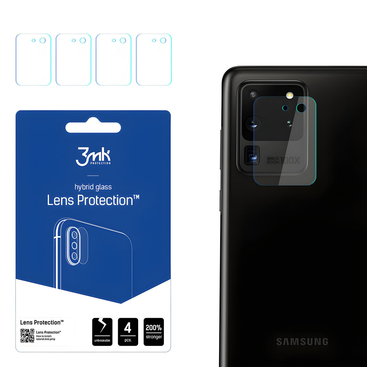 4x Staklo za kameru 3mk za Samsung Galaxy S20 Ultra - Prozirna KP20868