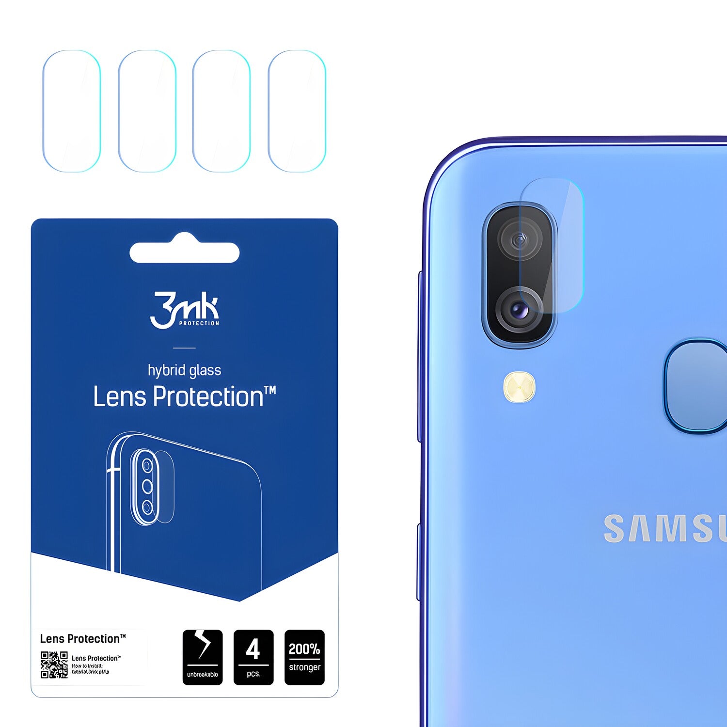 4x Staklo za kameru 3mk za Samsung Galaxy A40 - Prozirna KP20920
