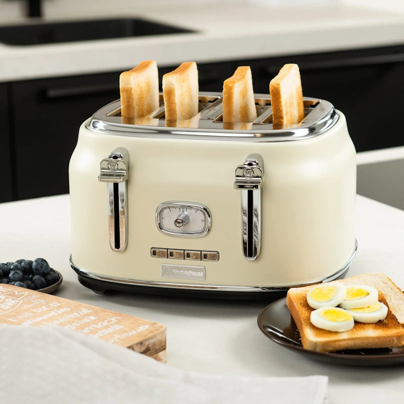 Westinghouse Retro White 4 Slice Toaster