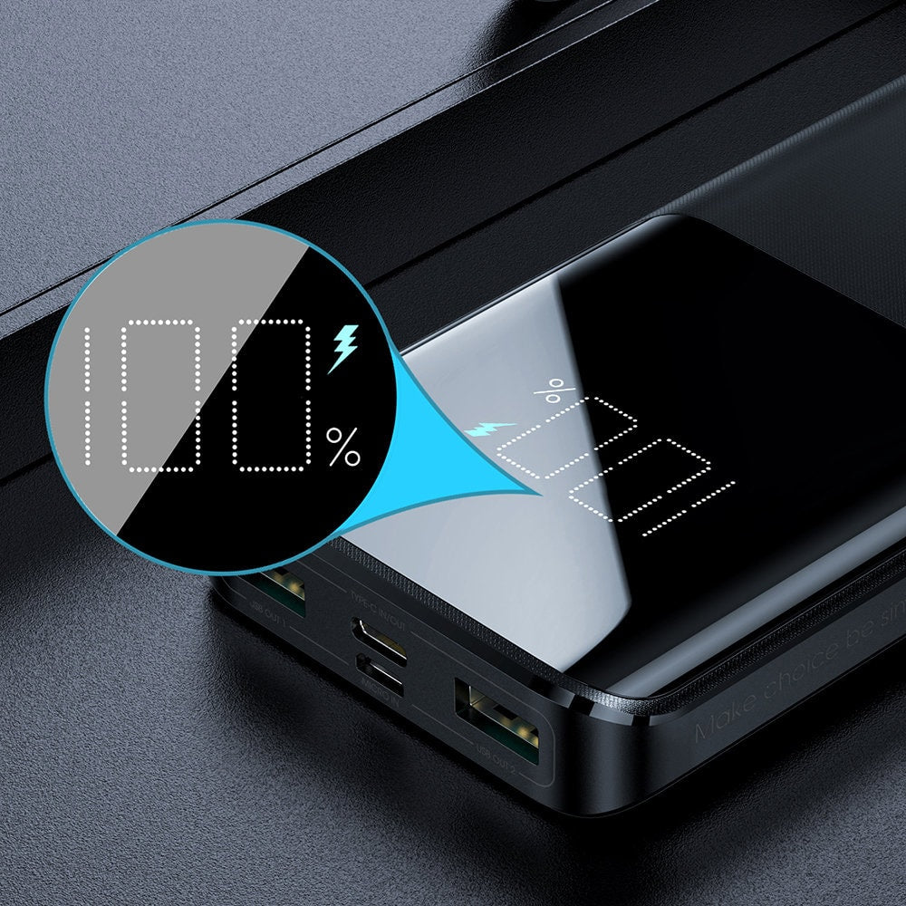 JoyRoom - Power Bank (JR-T013) - 2x USB- Type-C- Micro-USB - s velikim digitalnim zaslonom- 15W- 10000mAh - crna
