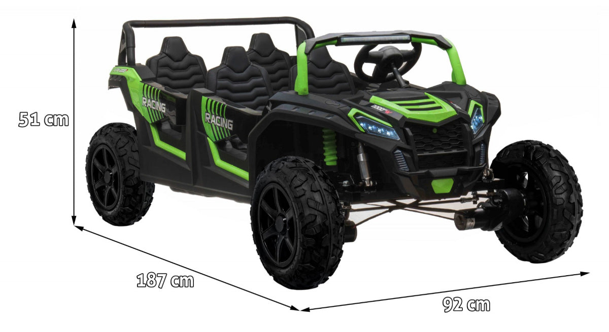 Buggy na akumulator za 4 osobe ATV RACING UTV2000 4x4- zeleni