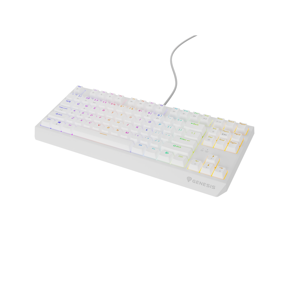 GENESIS Thor 230 TKL White Outemu Brown tipkovnica Igranje USB + RF Wireless + Bluetooth QWERTY Bijelo