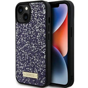 Originalna GUESS Hardcase GUHCP15SPFGSBSP torbica za iPhone 15 (metalni logo Rhinestone / svijetlo roza)