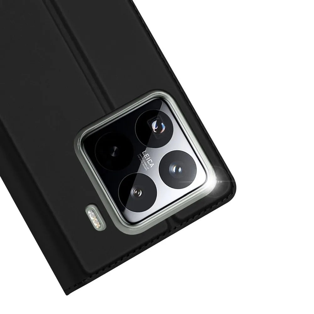 DUX DUCIS Skin Pro – glatka kožna preklopna maska za XIAOMI 15 PRO crna