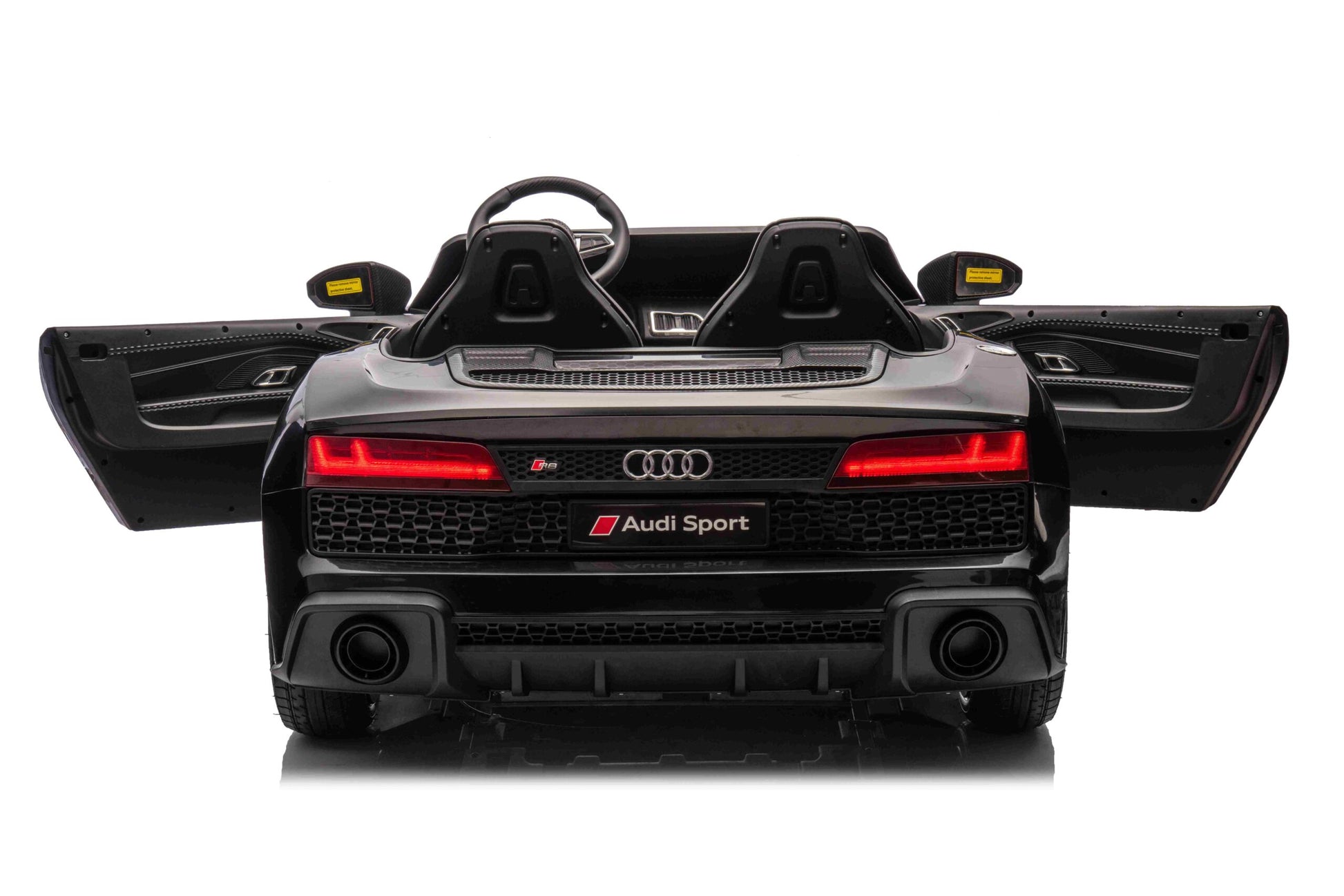 Licencirani auto na akumulator Audi R8 Spyder LIFT - dvosjed - crni