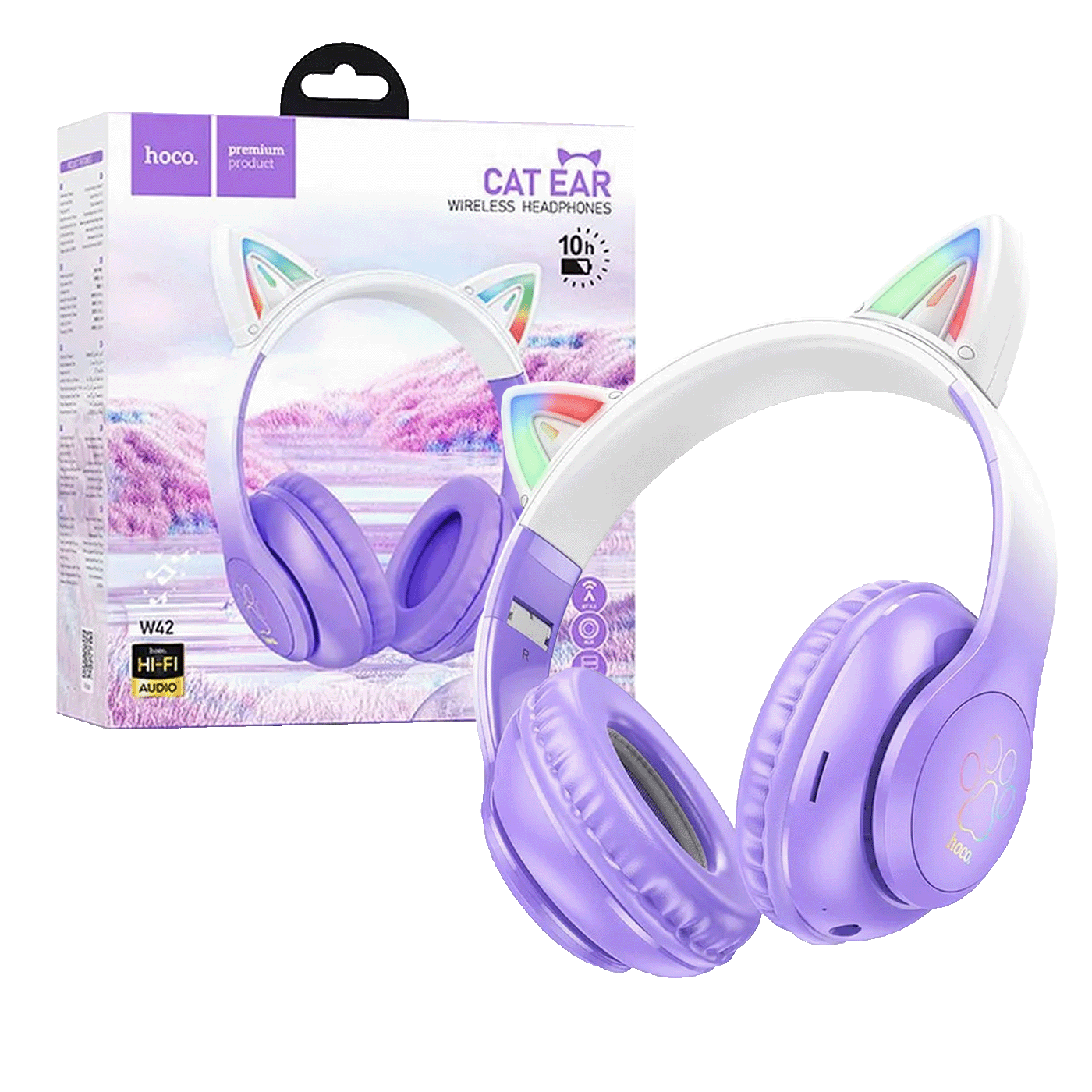hoco. Slušalice bežične sa mikrofonom, Bluetooth - W42 Cat Ears, Cherry Blossom