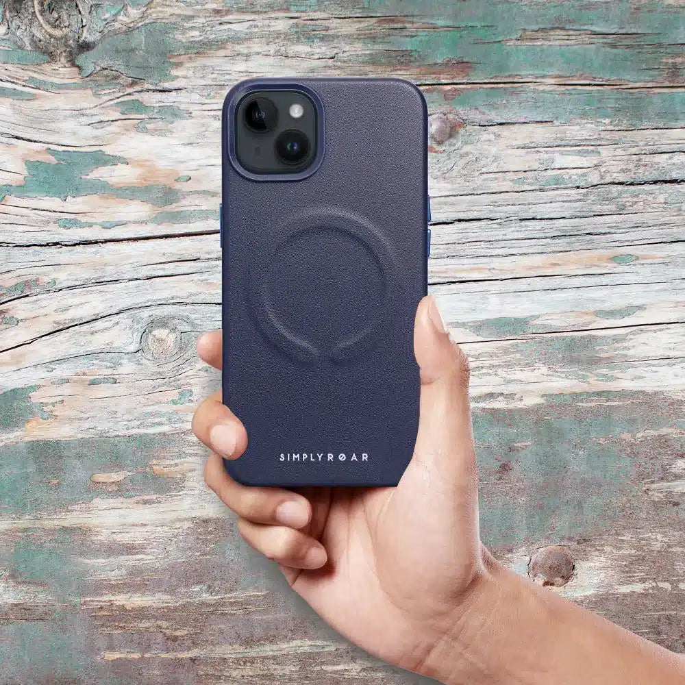 Roar kožna Mag Case maska kompatibilna s MagSafeom – za iPhone 12 Pro navy plava