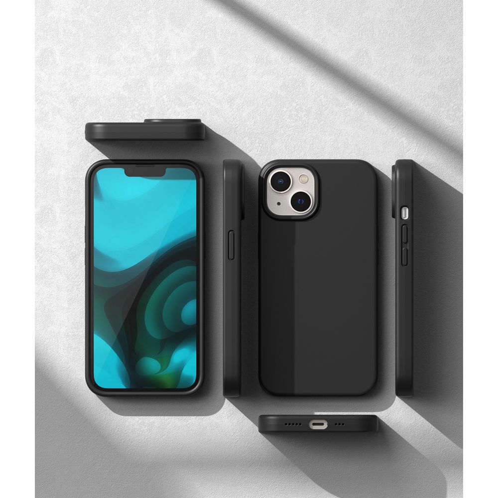 RINGKE SILICONE MASKA ZA IPHONE 14 PLUS / 15 PLUS CRNA