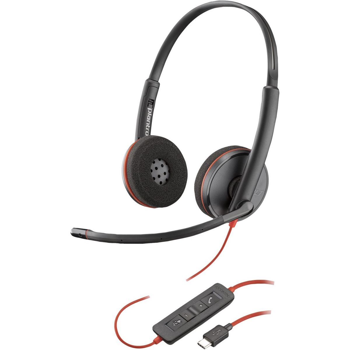 HP Poly Blackwire 3220 Stereo USB-C Headset +USB-C/A Adapter (Bulk) Žičano Obruč za glavu Ured / pozivni centar USB Tip-A Crno
