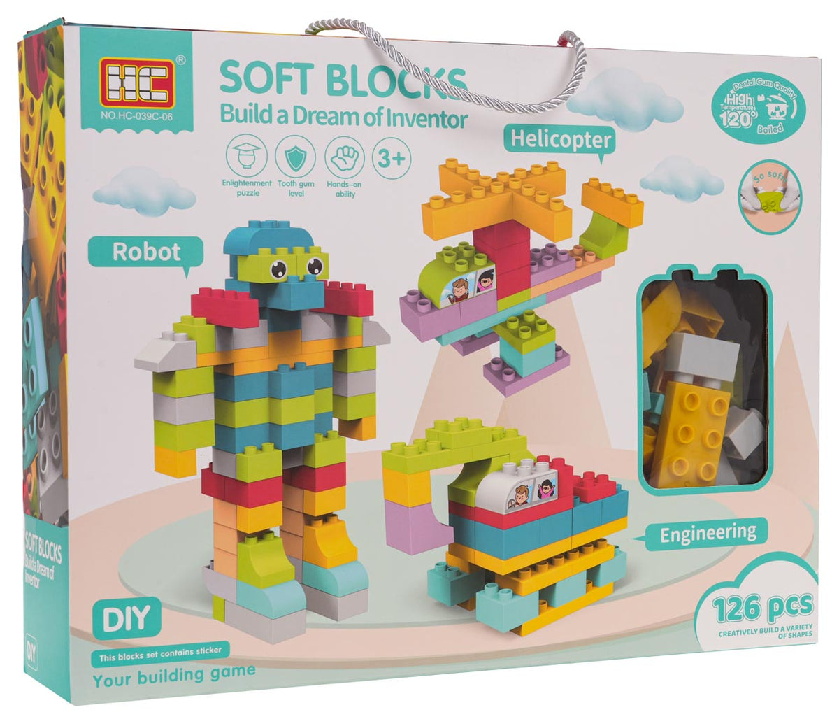Set mekanih kockica za slaganje - 126 elementa