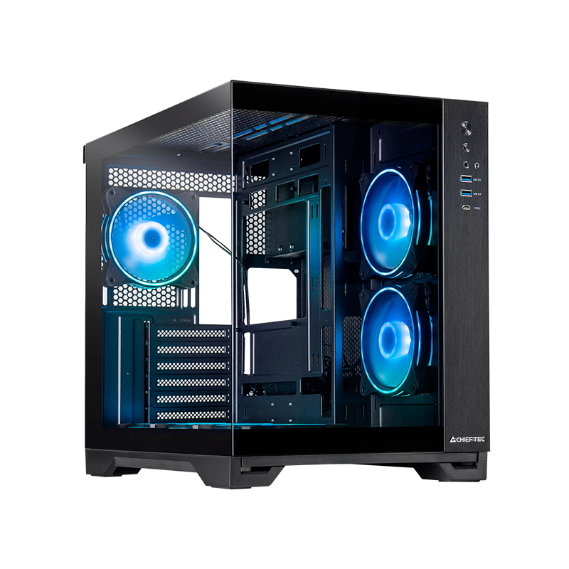 Chieftec Visio GM-30B-TG-OP schwarz Tempered Glass x 2 Kocka Crno