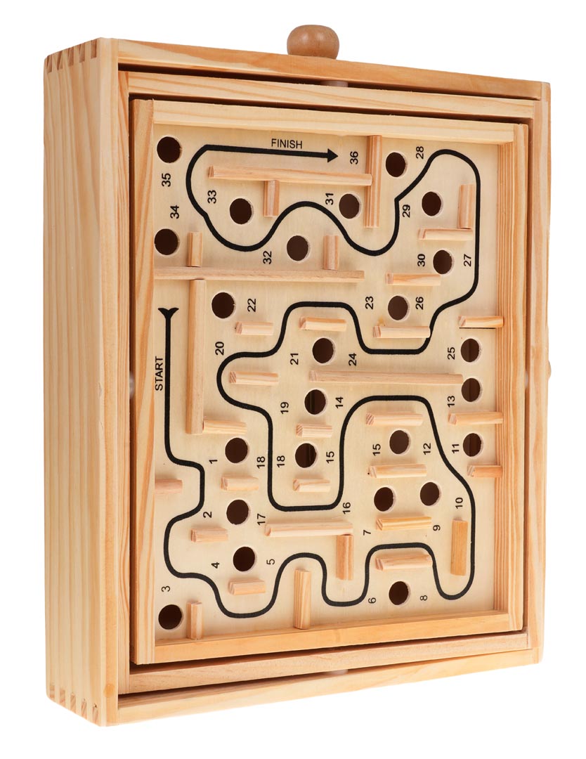 Drvena arkadna igra Maze sa lambirintom i kuglicama