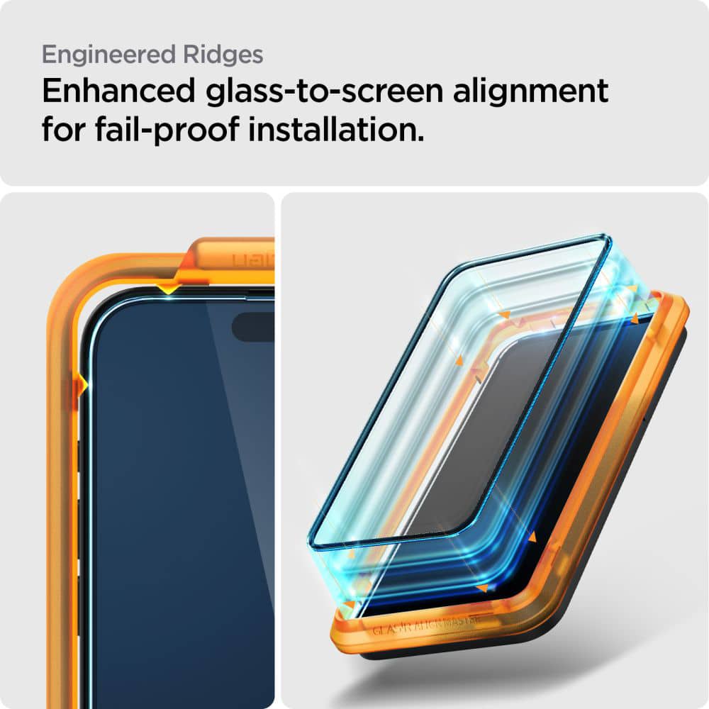 Spigen – Glas.tR Align Master (2 kom) za iPhone 15 Pro Max – crno