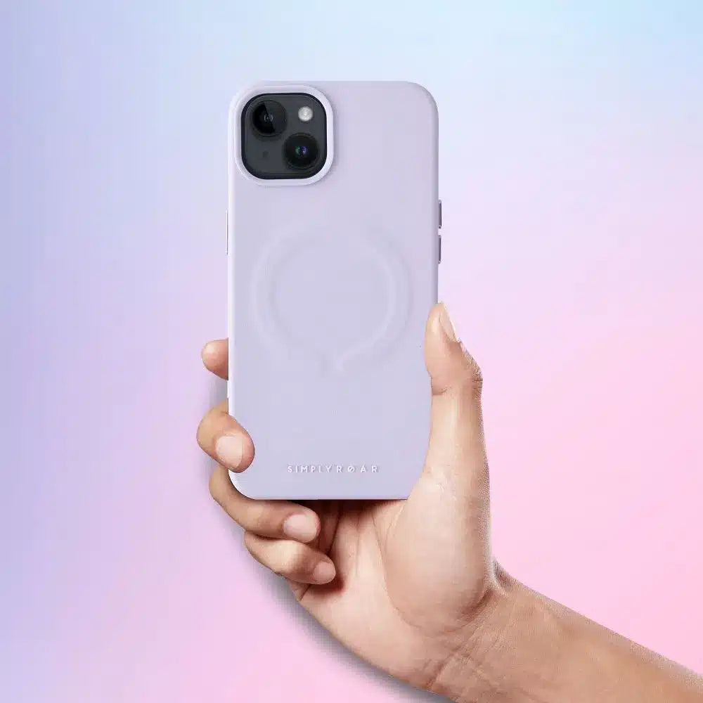 Roar kožna Mag Case maska kompatibilna s MagSafeom - za iPhone 14 Plus ljubičasta