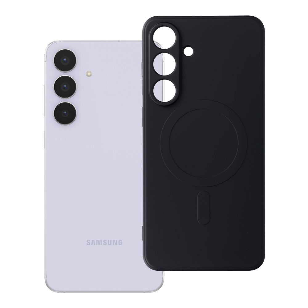 Silikonska maskica za Samsung S25 FE kompatibilna s MagSafe-om - crna