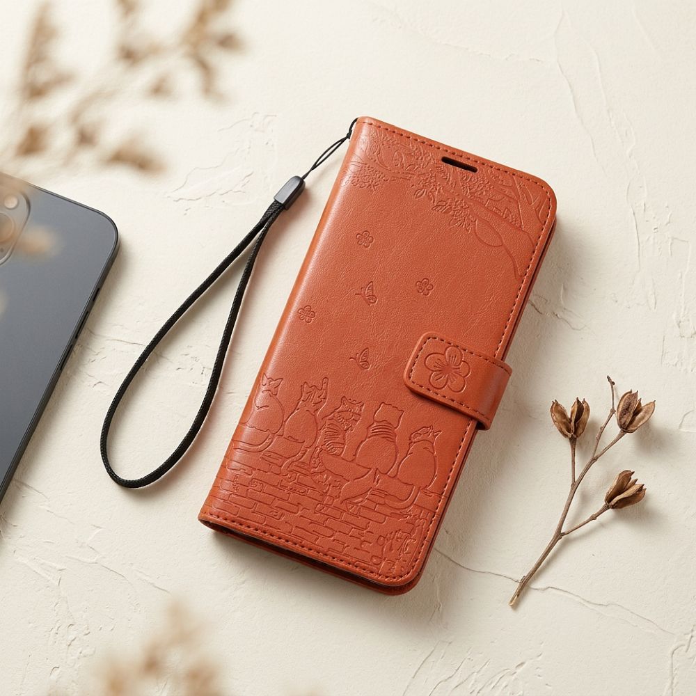 Preklopna futrola za Xiaomi Redmi NOTE 15 4G Mezzo Book - prešani uzorak mačke