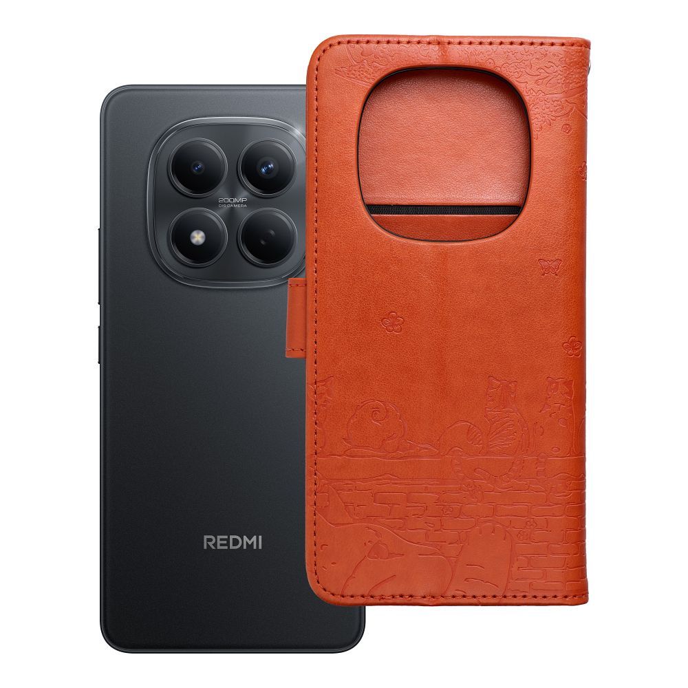 Preklopna futrola za Redmi NOTE 15 PRO 5G Mezzo Book mačke – smeđe boje