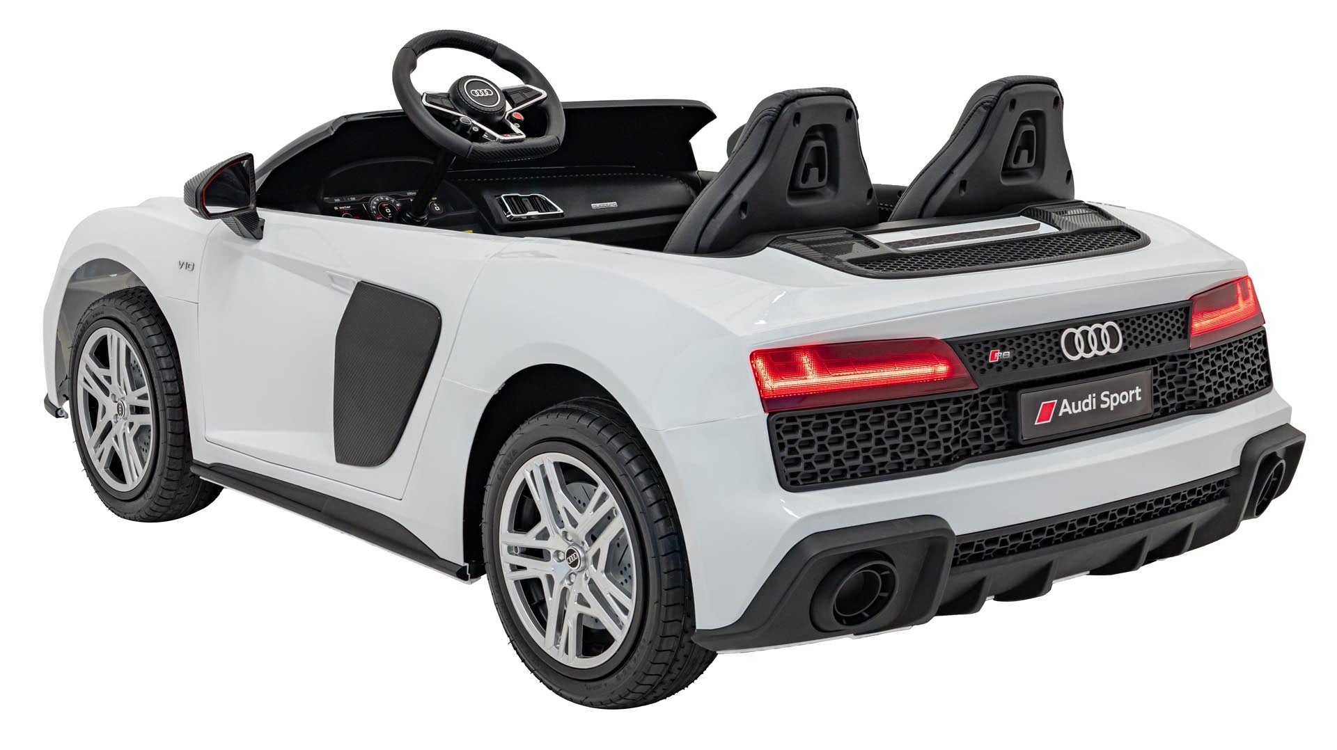 Licencirani auto na akumulator Audi R8 Spyder LIFT - dvosjed - bijeli