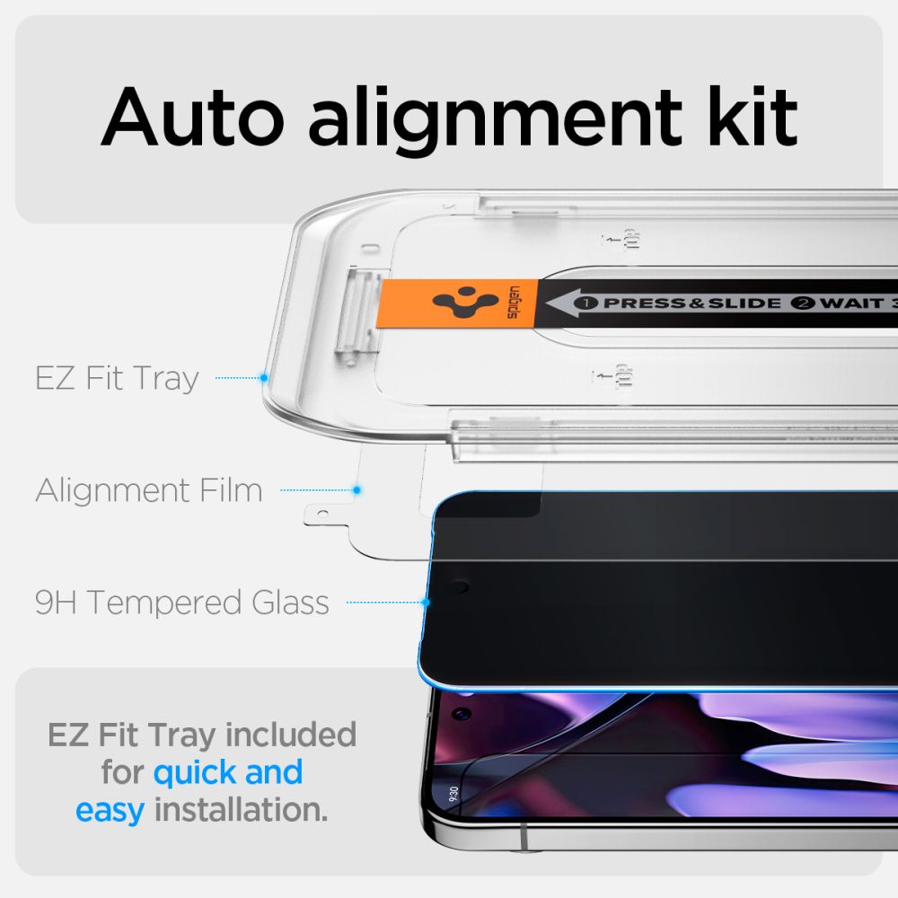 SPIGEN GLAS.TR EZ FIT PRIVACY STAKLO 2 KOM ZA GOOGLE PIXEL 9 / 9 PRO/ 10 / 10 PRO