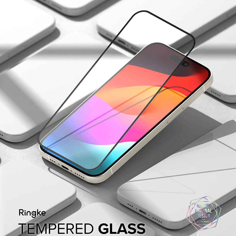 Ringke Cover Display ID Glass kaljeno staklo za iPhone 15 Pro -crno