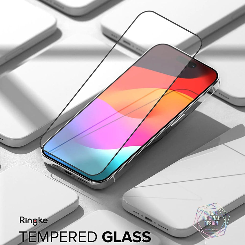 Ringke Cover Display ID Glass kaljeno staklo za iPhone 15 Pro Max -crno