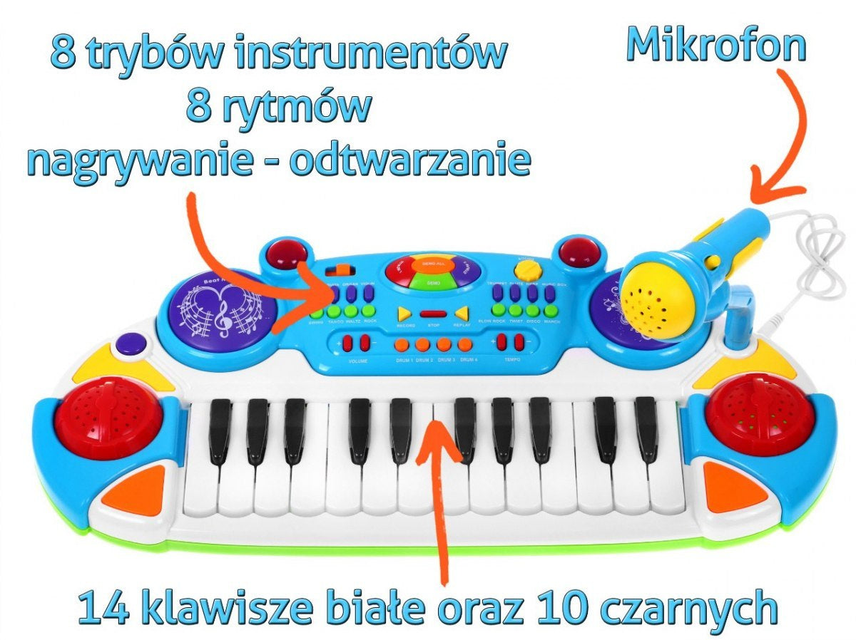 Dječji klavir 2 Octave - plavi