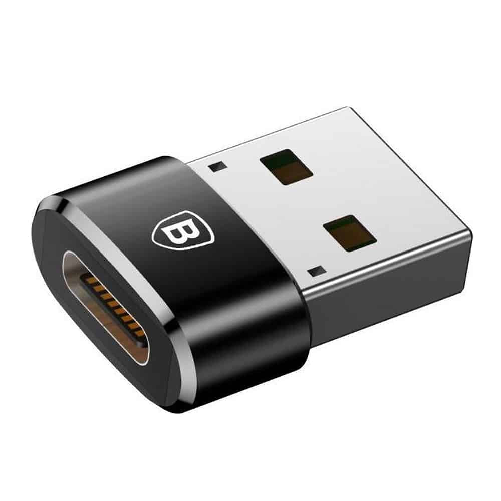 Baseus - OTG adapter (CAAOTG-A01) - Type-C ženski na USB muški - Plug & Play - 3A - crni