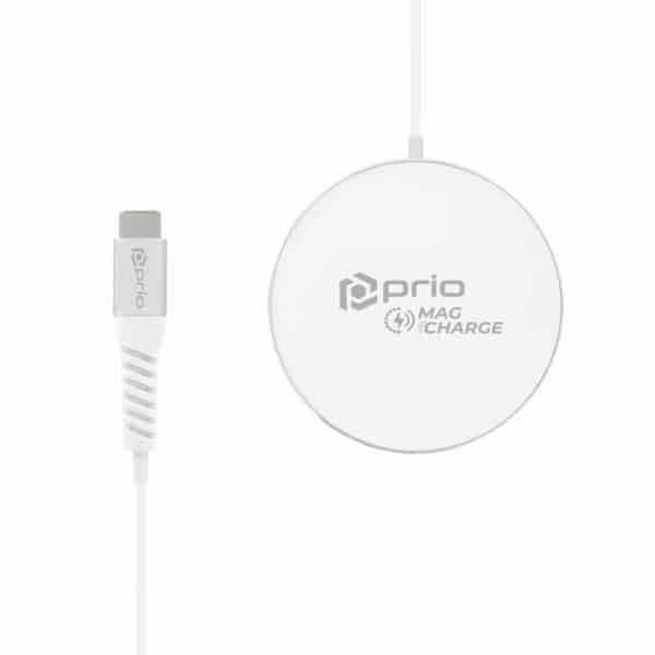 PRIO 15W bežični punjač MagSafe (USB C) srebrni