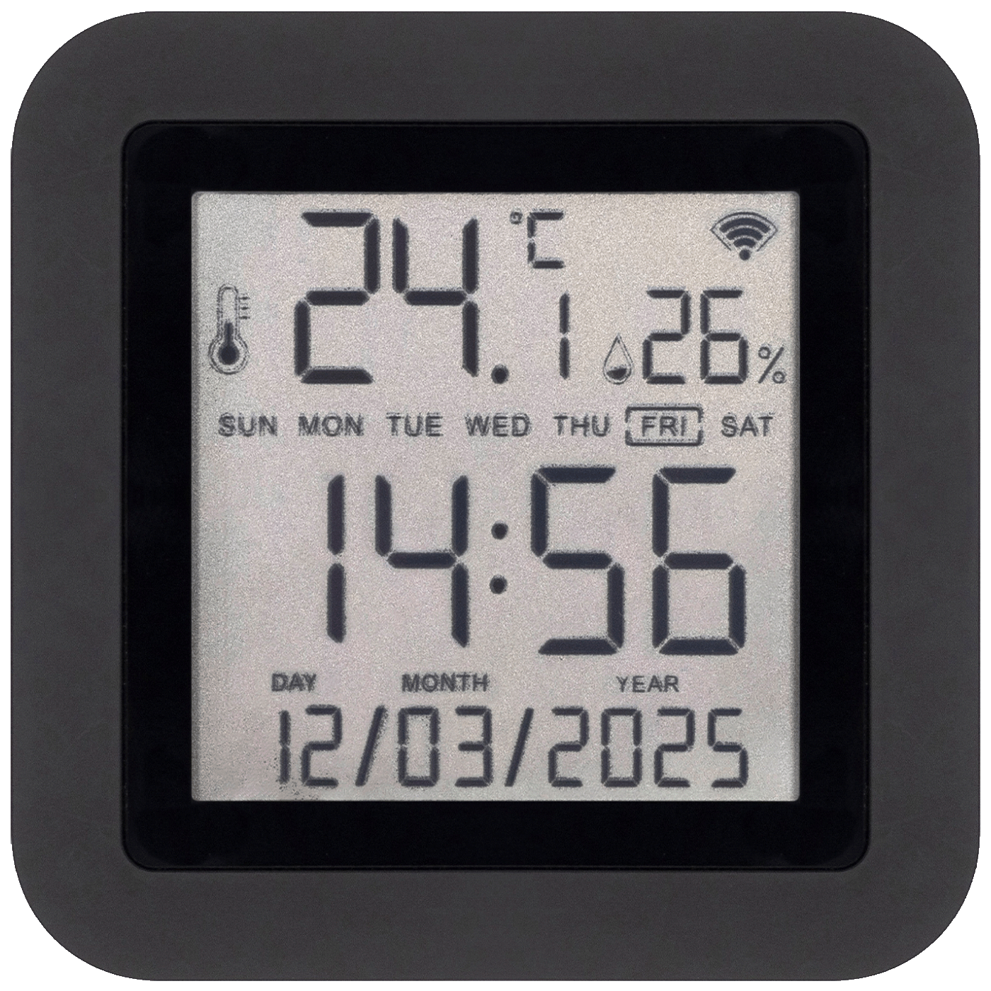 home Daljinski upravljač, mjerač temperature i vlage, sat, LCD - HSTHR