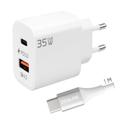 REDLINE Punjač sa USB-C kablom, 1 x USB-A, 1 x USB-C, 35W - GL-35-AC+CC-1M(60W)